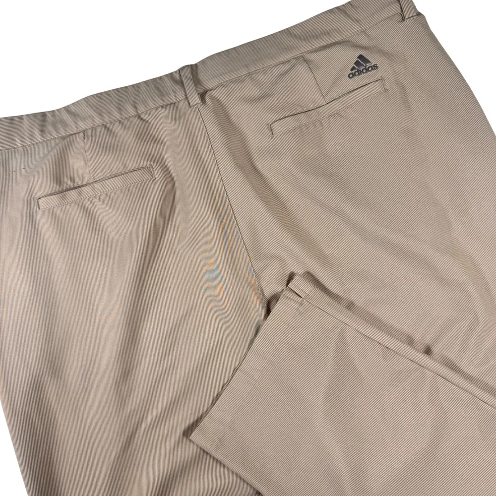 Adidas‎ Ultimate365 Golf Pants Mens 42x31 Tan Pinstripe Performance Chino
